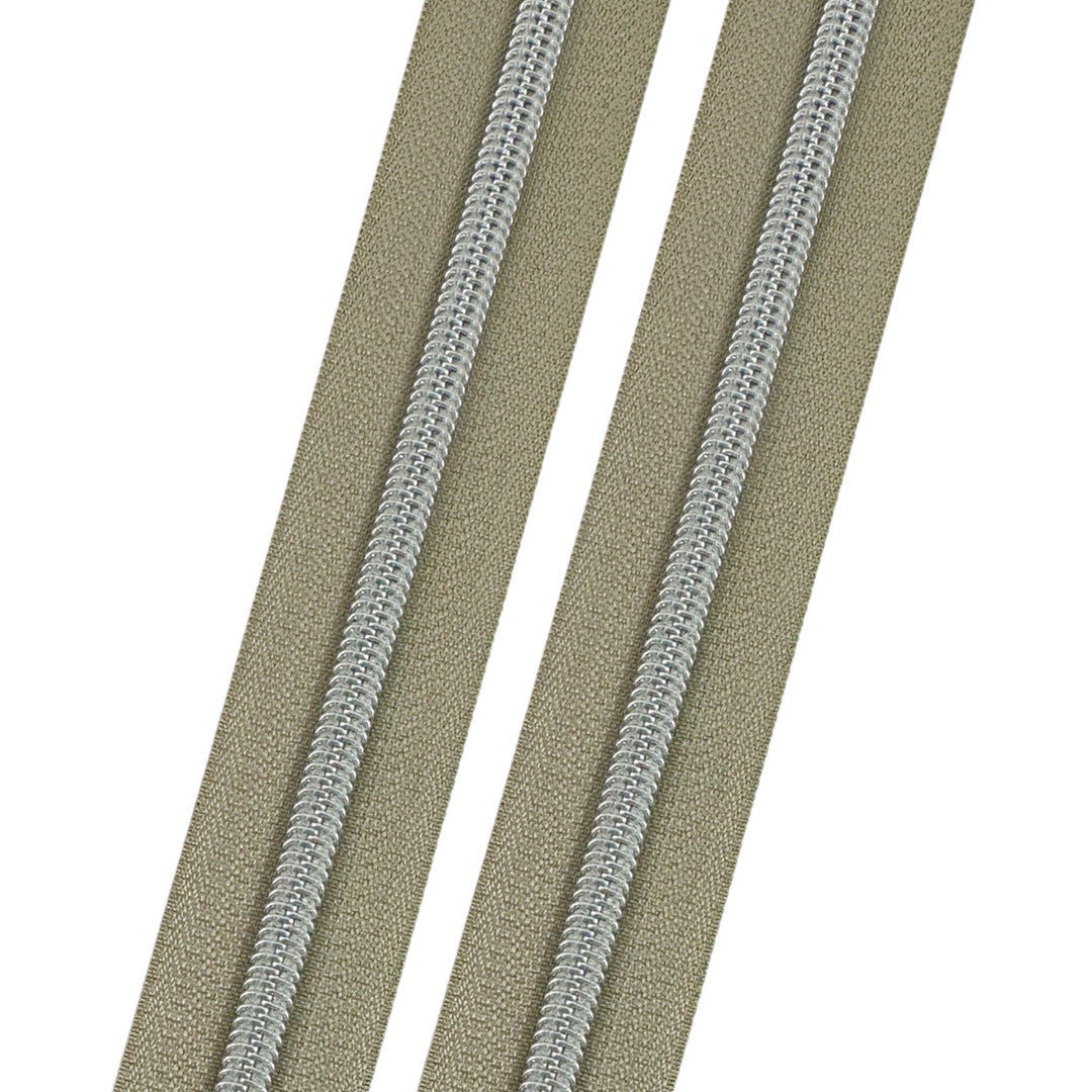 Dove - #5 Silver Nylon Coil Zipper Tape