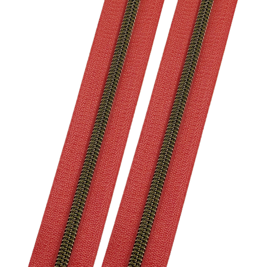 Fire Brick - #5 Bronze Nylon Coil Zipper Tape