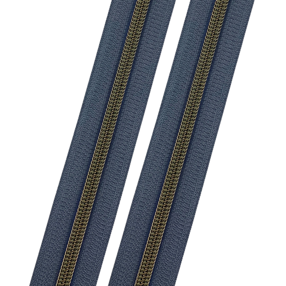 Midnight Blue - #5 Bronze Nylon Coil Zipper Tape