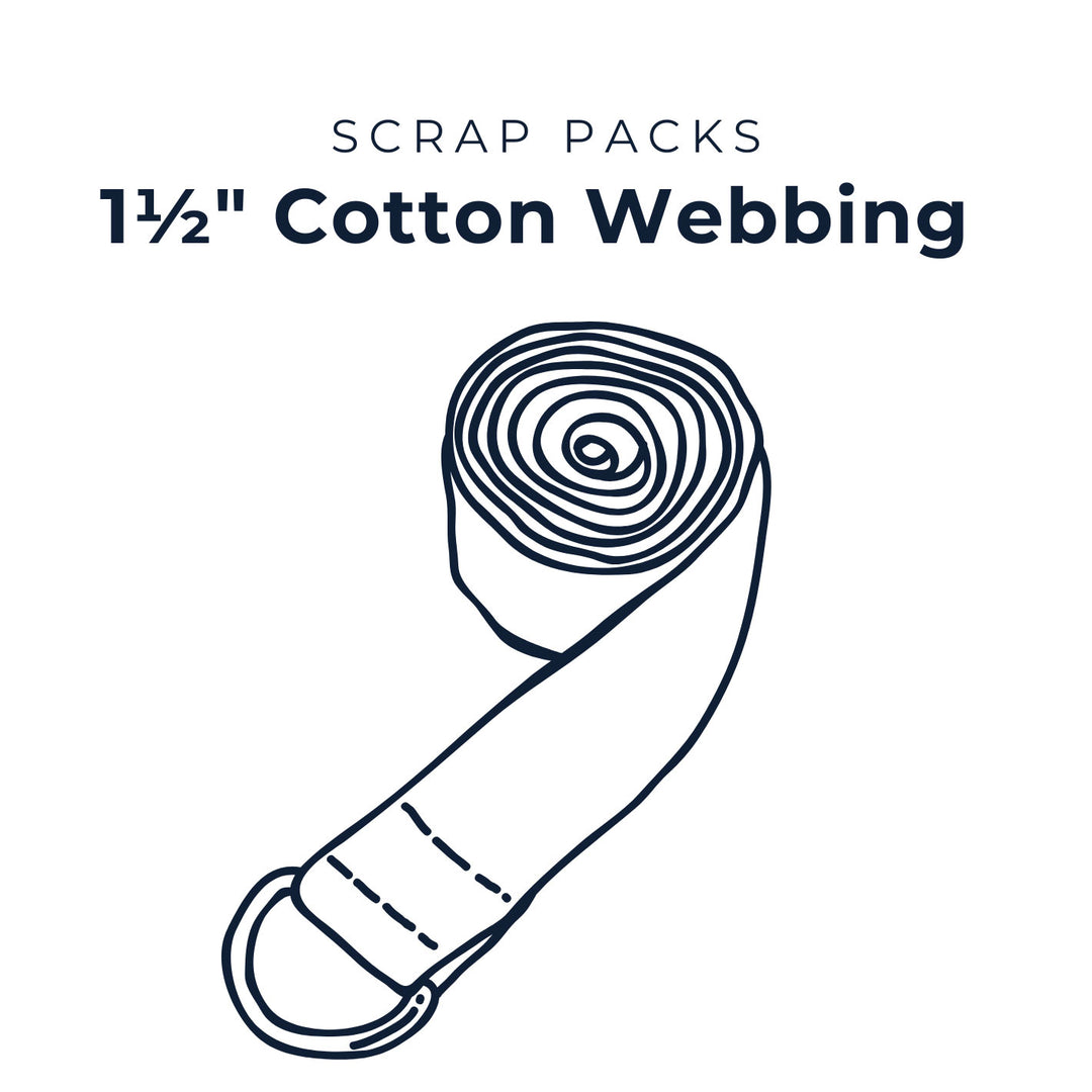Cotton Webbing Scrap Packs - 1½ Inch