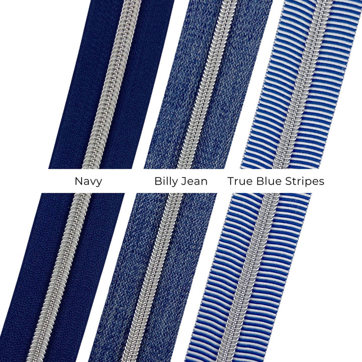 Billy Jean - #5 Silver Nylon Coil Zipper Tape