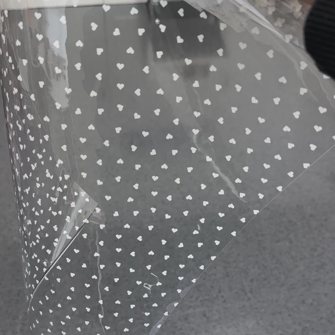 White Dainty Hearts - Clear TPU Vinyl