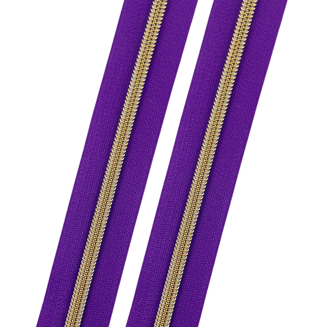 Grape - #5 Gold Nylon Coil Zipper Tape