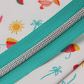 Tropical Teal - #5 Silver Nylon Coil Zipper Tape
