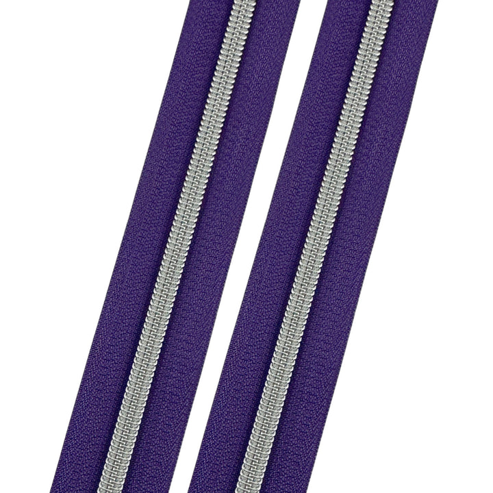 Berry Nice - #5 Silver Nylon Coil Zipper Tape