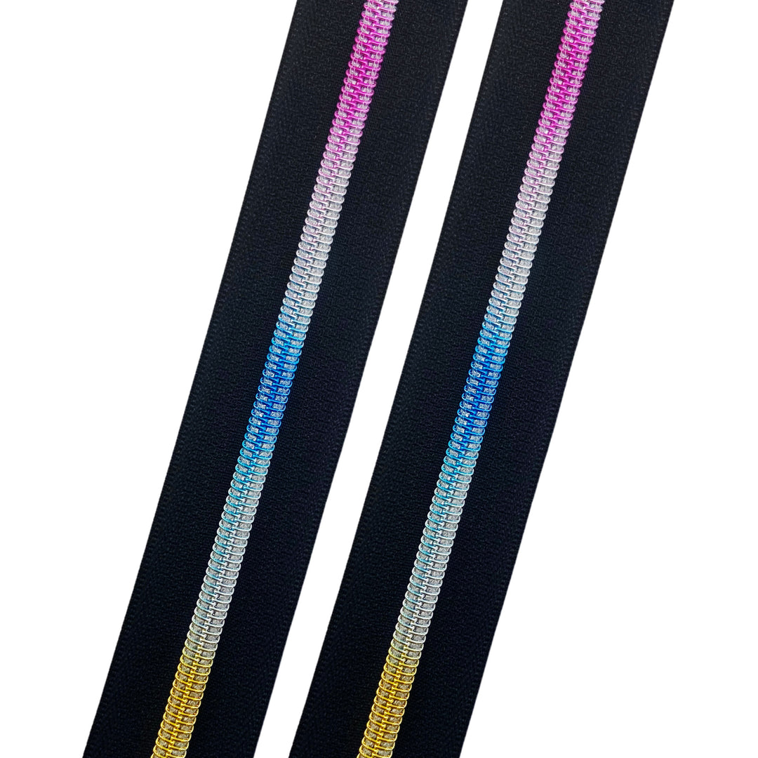 Black - #5 Rainbow Nylon Coil Zipper Tape