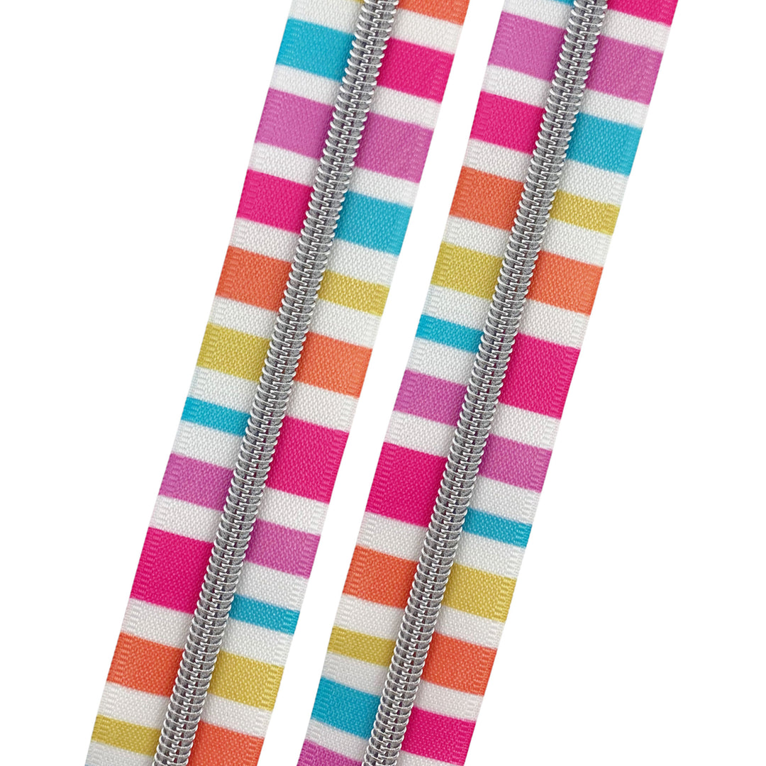 Candyland - #5 Silver Nylon Coil Zipper Tape