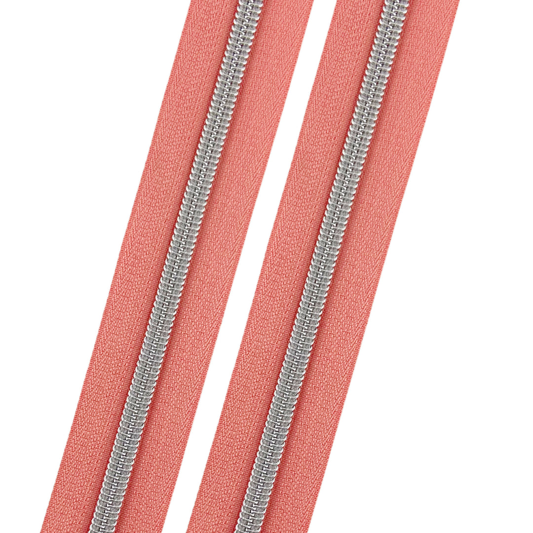 Coral Reef- #5 Silver Nylon Coil Zipper Tape