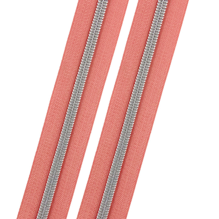 Coral Reef- #5 Silver Nylon Coil Zipper Tape