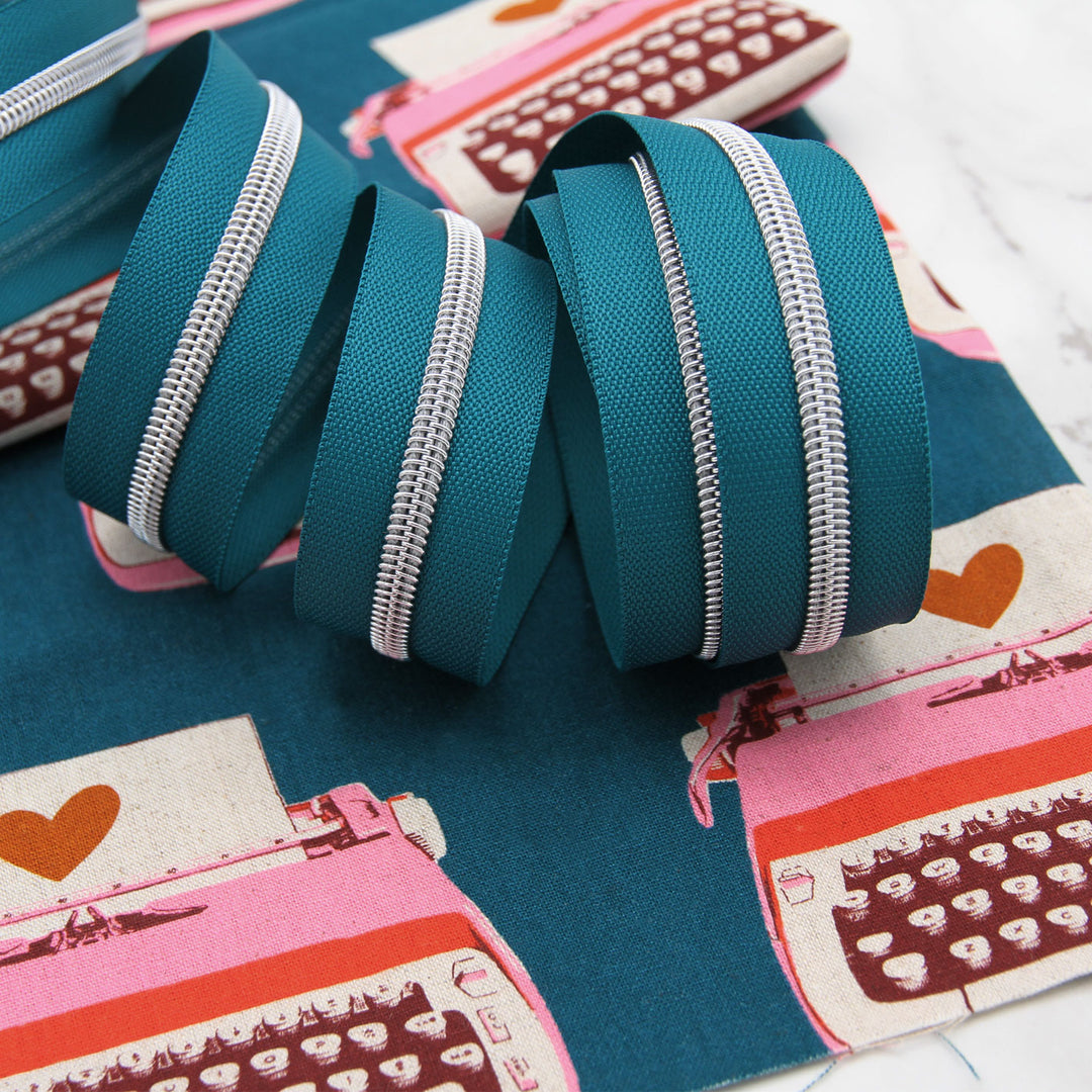 Deep Current - #5 Silver Nylon Coil Zipper Tape