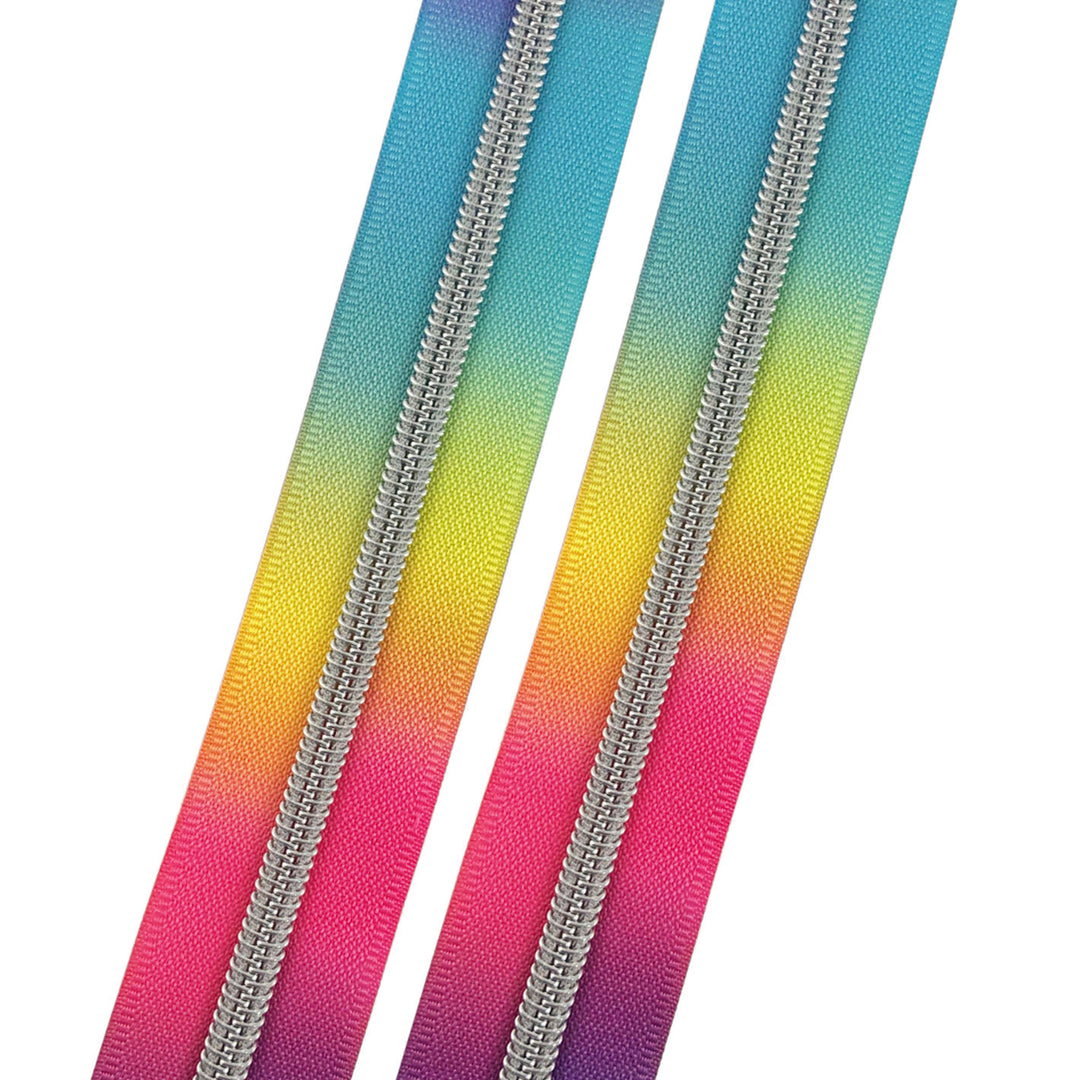 Infinity Rainbow - #5 Silver Nylon Coil Zipper Tape