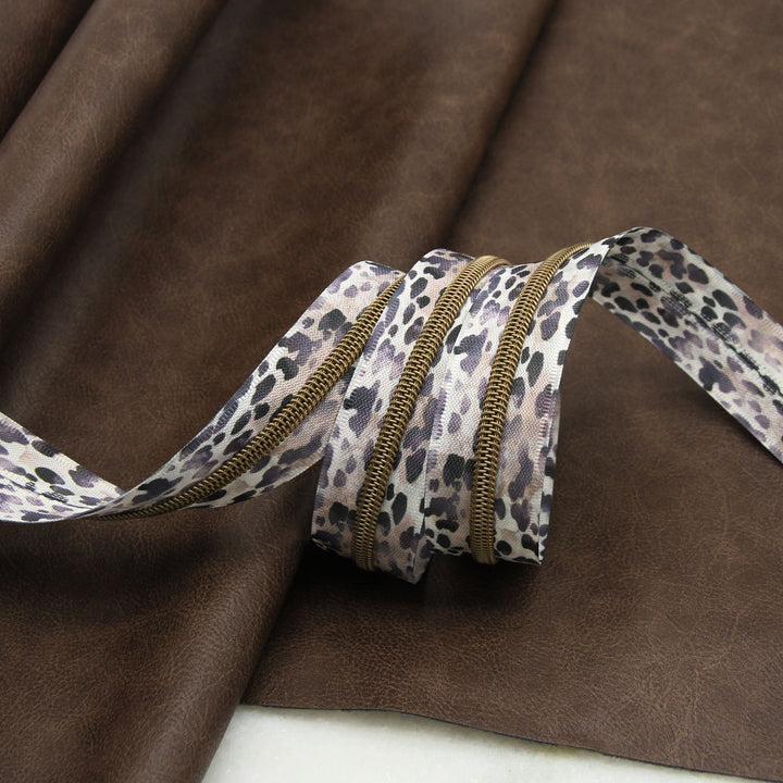 Leopard - #5 Bronze Nylon Coil Zipper Tape