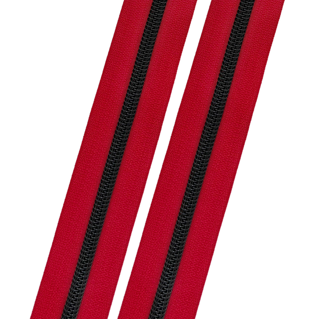 Marilyn Red  - #5 Black Nylon Coil Zipper Tape
