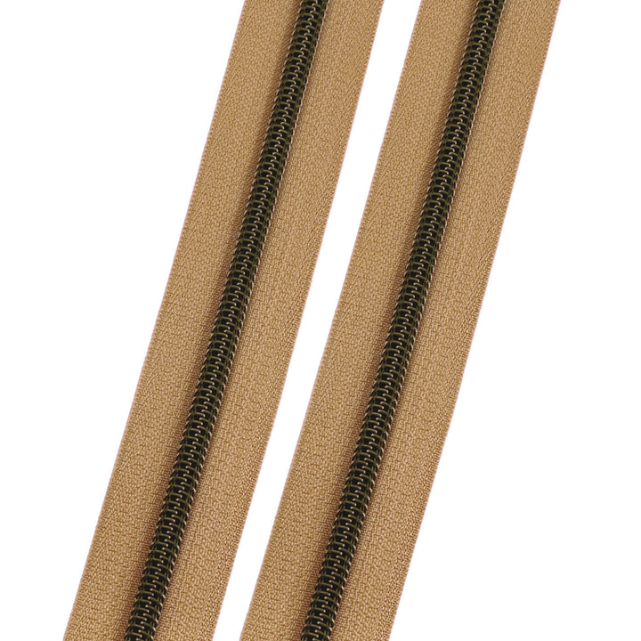 Natural Cork- #5 Bronze Nylon Coil Zipper Tape