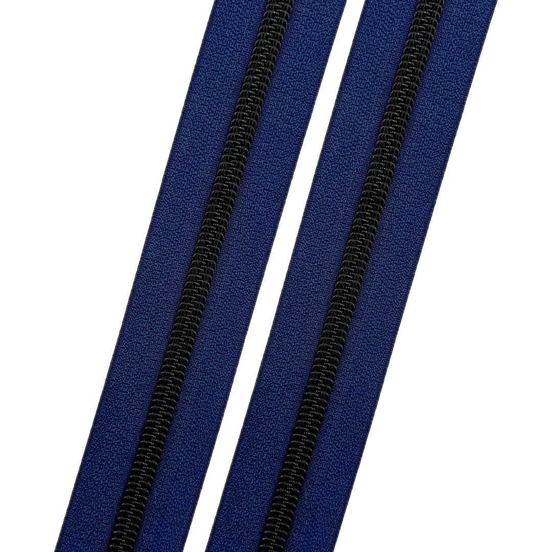 Navy - #5 Black Nylon Coil Zipper Tape