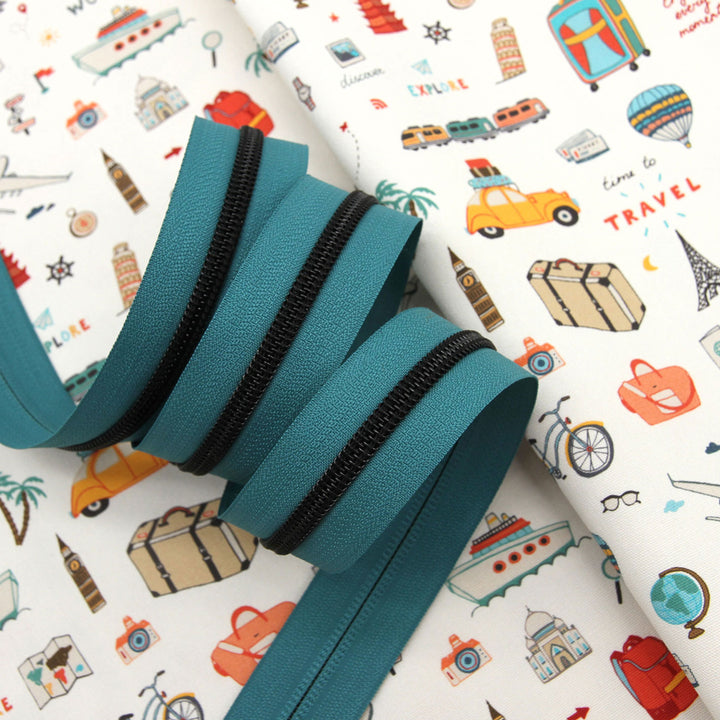 Peacock - #5 Black Nylon Coil Zipper Tape