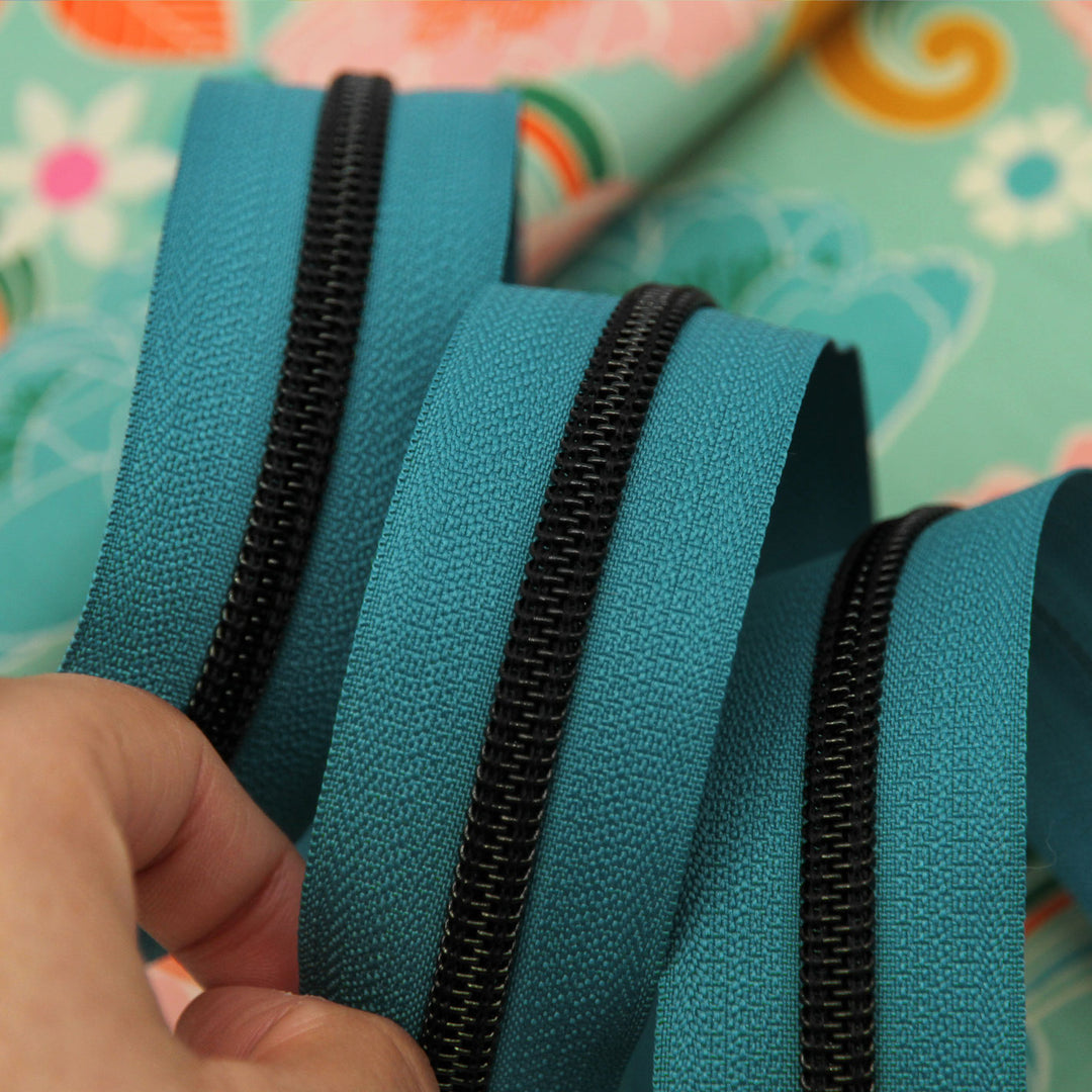 Peacock - #5 Black Nylon Coil Zipper Tape