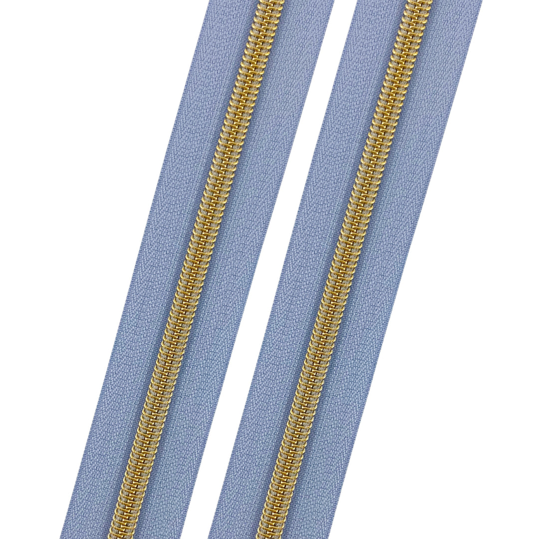 Periwinkle's Twin - #5 Gold Nylon Coil Zipper Tape
