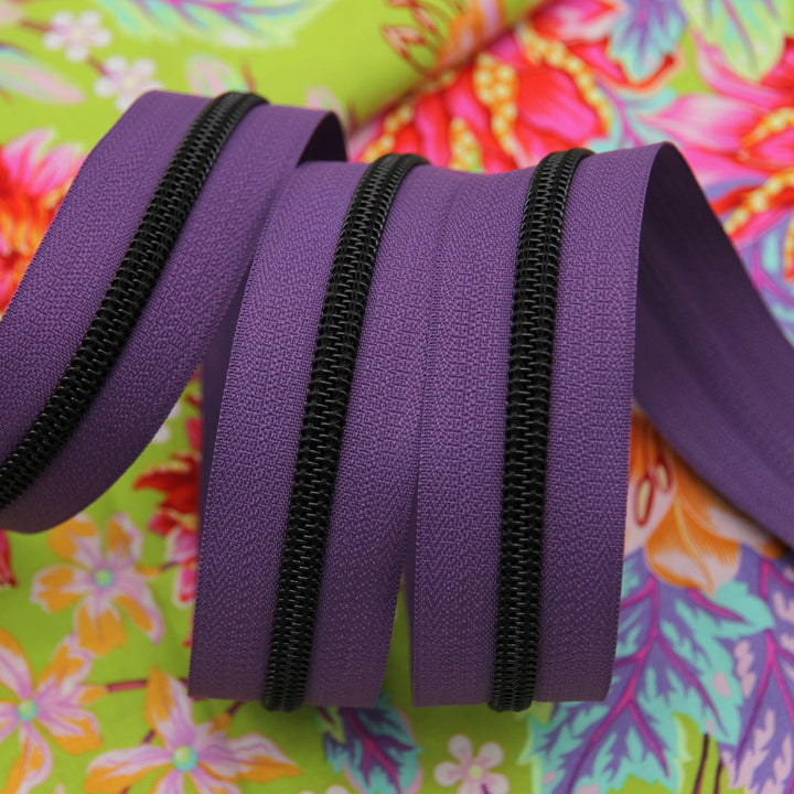 Purple Pizzazz - #5 Black Nylon Coil Zipper Tape