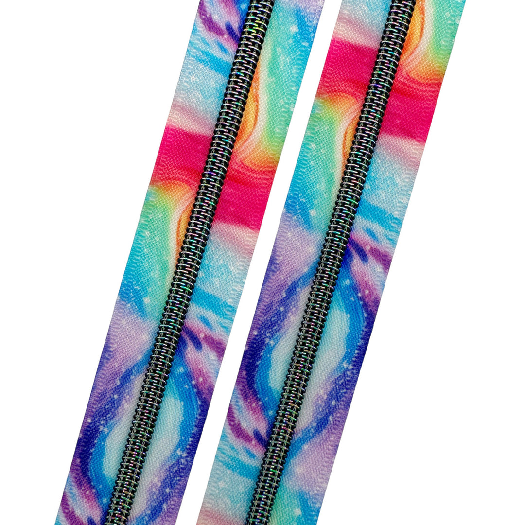 Rainbow Glitter - #5 Moonlight Rainbow Nylon Coil Zipper Tape