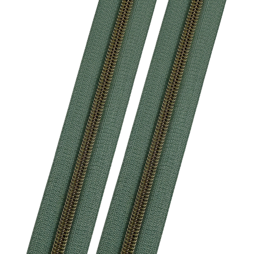Sage - #5 Bronze Nylon Coil Zipper Tape