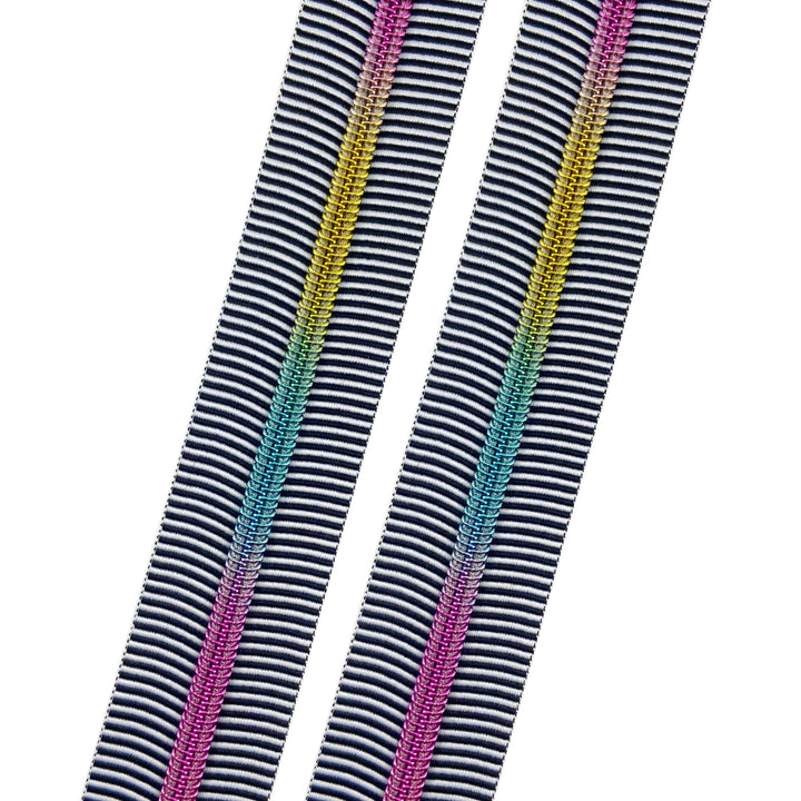 Zebra Stripes - #5 Rainbow Nylon Coil Zipper Tape