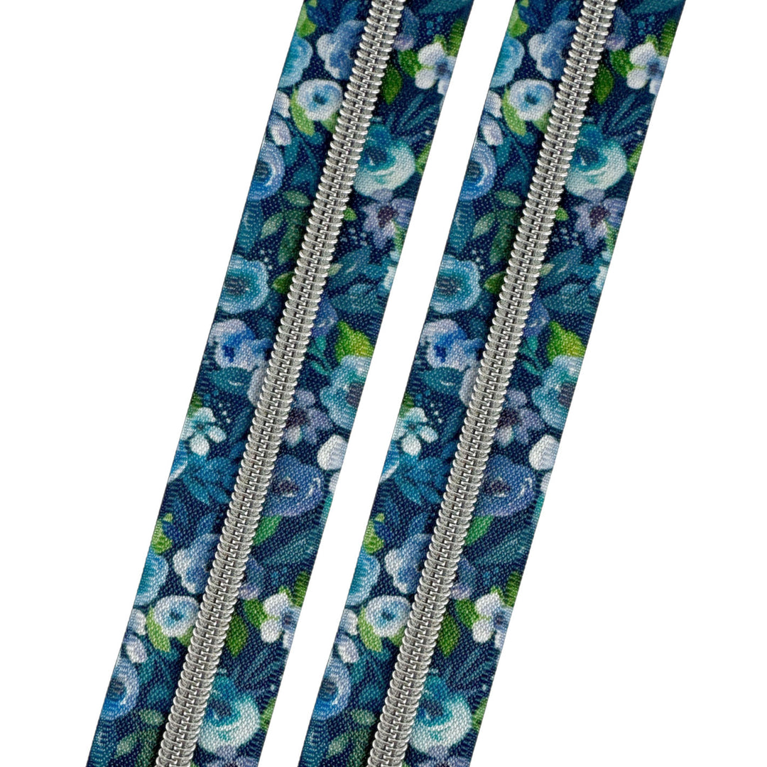 Water Poppy - #5 Silver Nylon Coil Zipper Tape