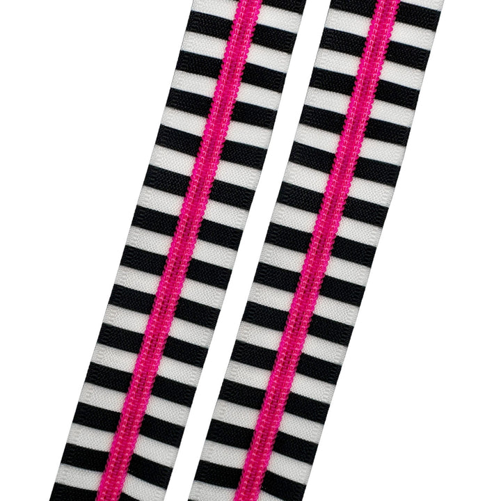 Chunky Zebra - #5 Neon Pink Nylon Coil Zipper Tape