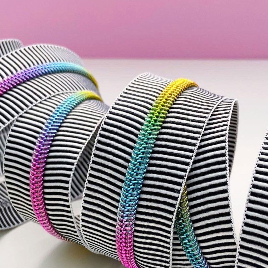 Zebra Stripes - #5 Rainbow Nylon Coil Zipper Tape