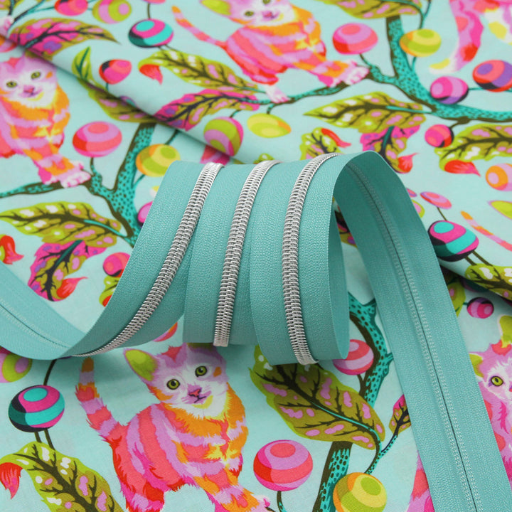 Happy Tears - #5 Silver Nylon Coil Zipper Tape