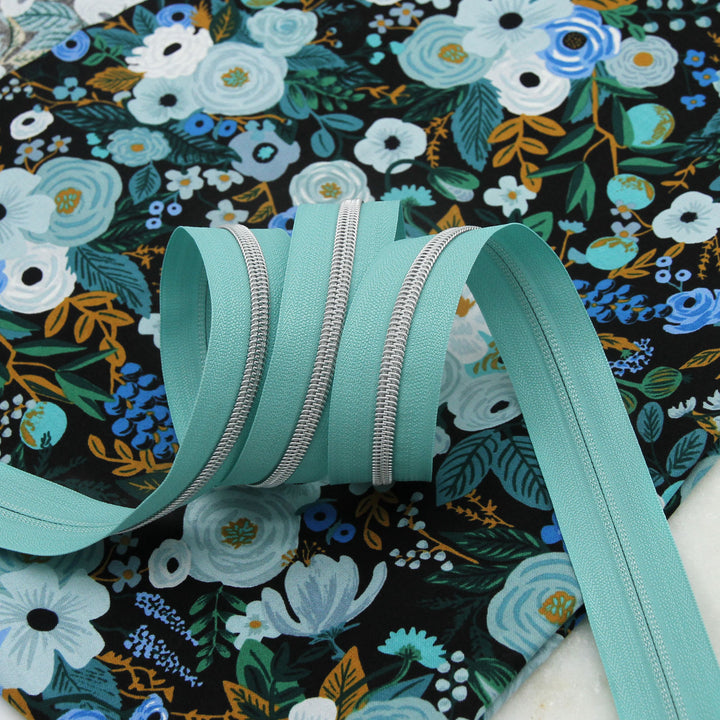 Happy Tears - #5 Silver Nylon Coil Zipper Tape