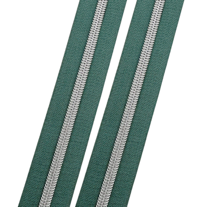 Lagoon - #5 Silver Nylon Coil Zipper Tape