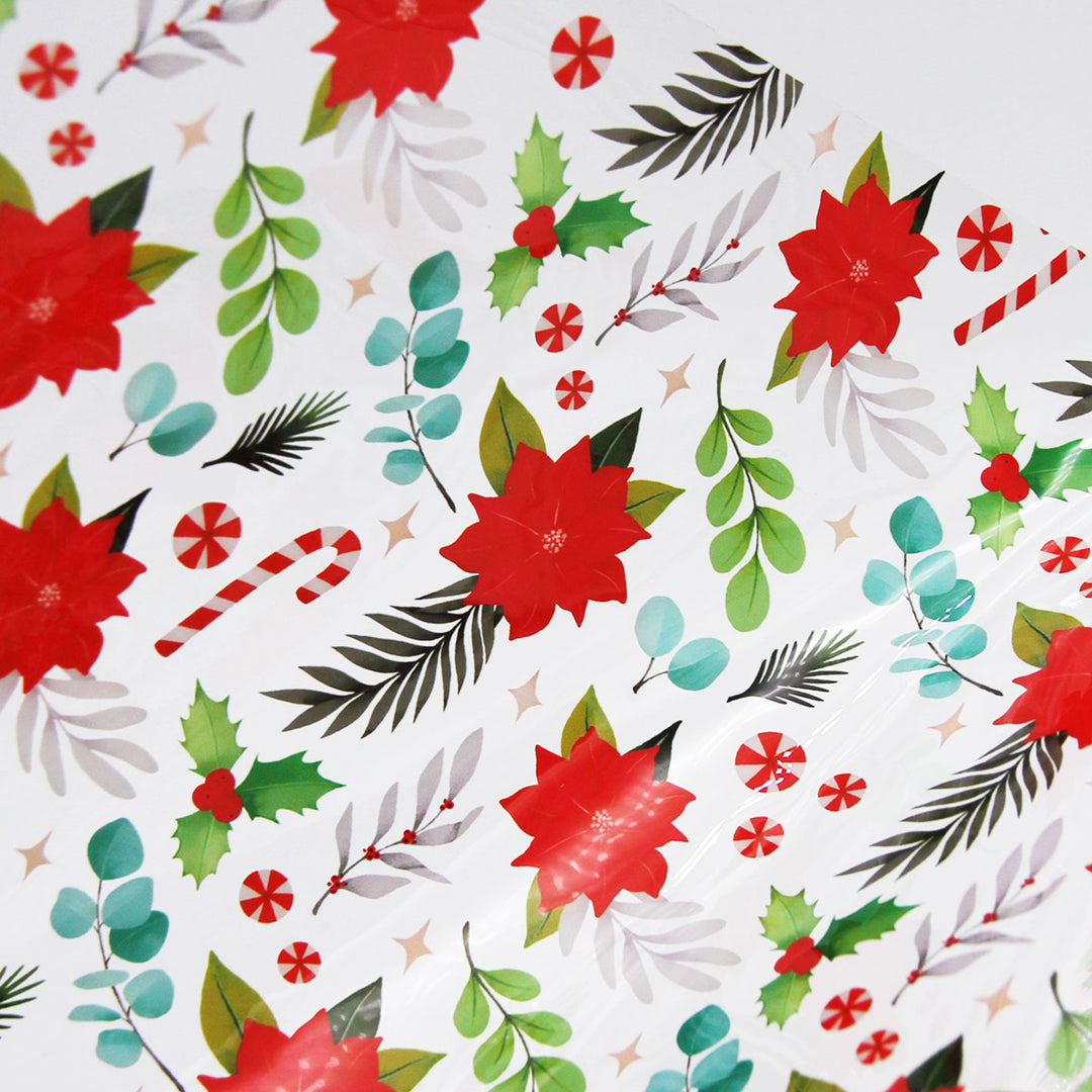 Peppermint & Poinsettias - Clear TPU Vinyl