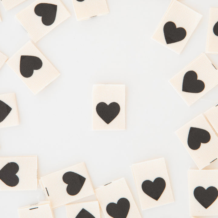 Black Heart - Woven Labels