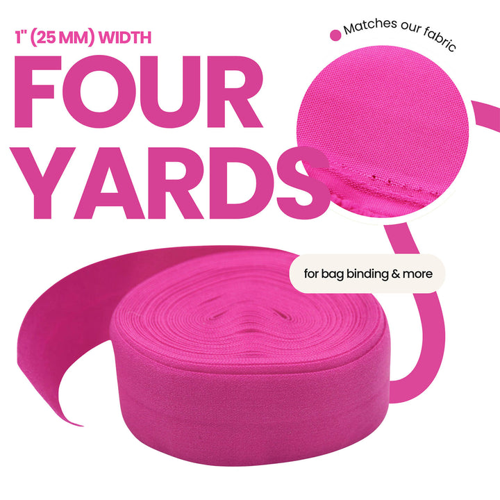 Bright Fuchsia - Fold-Over Elastic