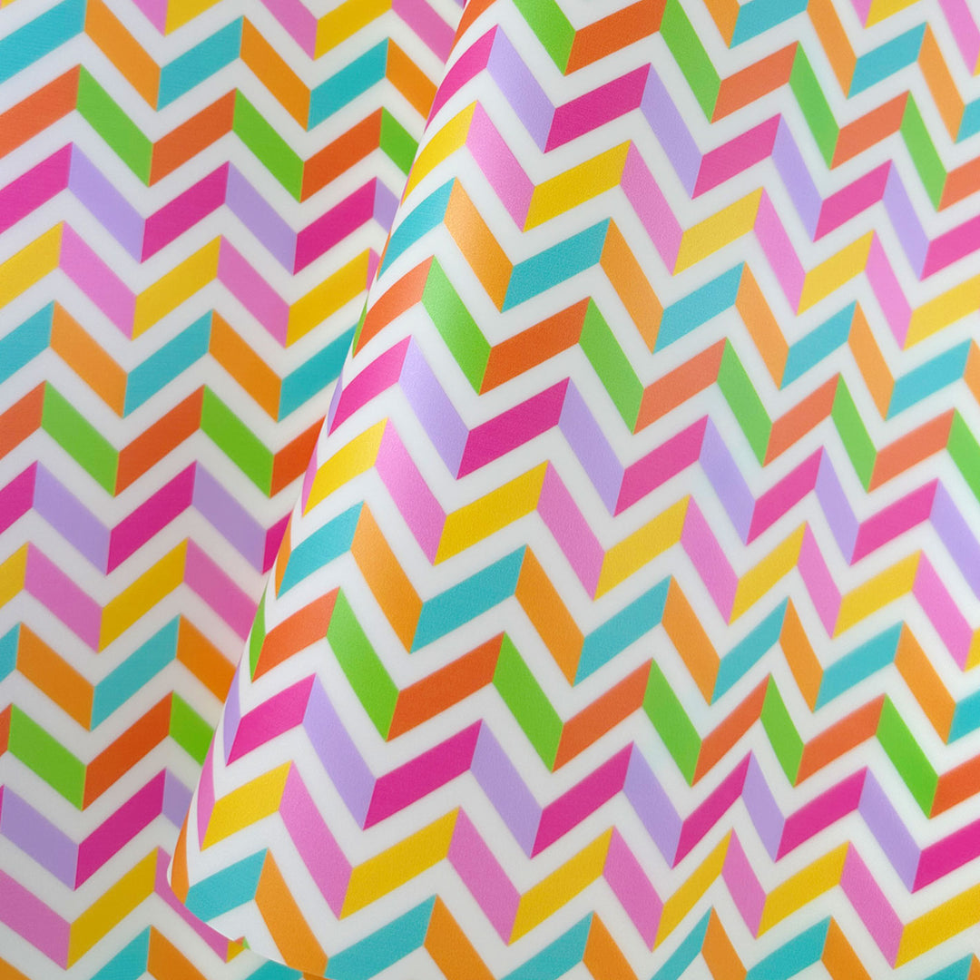 Cheerful Chevron - Printed Jelly Vinyl