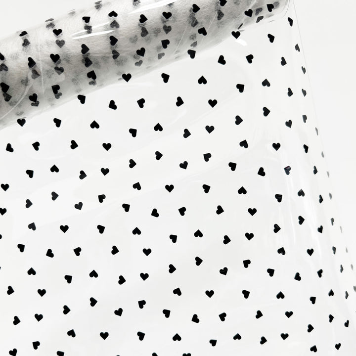 Black Dainty Hearts - Clear TPU Vinyl