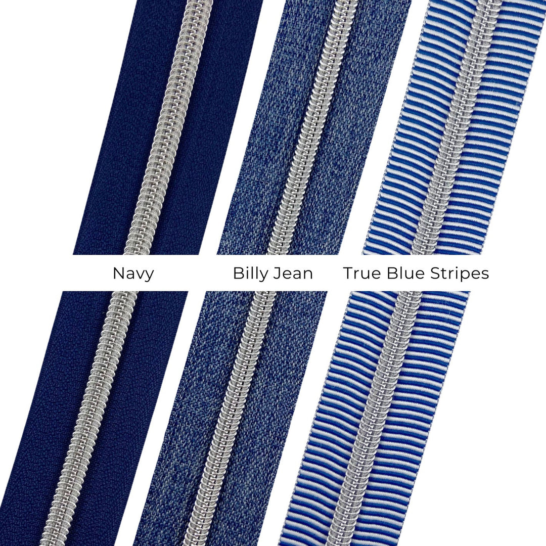 Billy Jean - #5 Silver Nylon Coil Zipper Tape