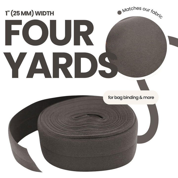 Elephant Grey - Fold-Over Elastic