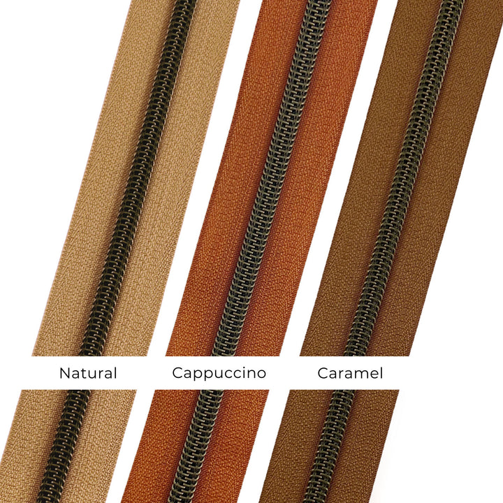 Natural Cork- #5 Bronze Nylon Coil Zipper Tape