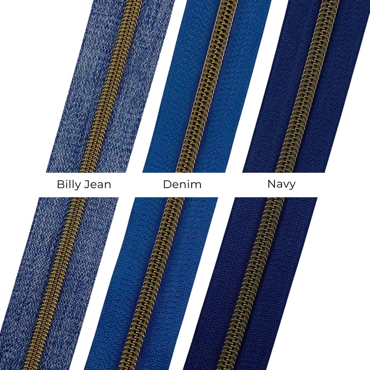 Navy - #5 Bronze Nylon Coil Zipper Tape
