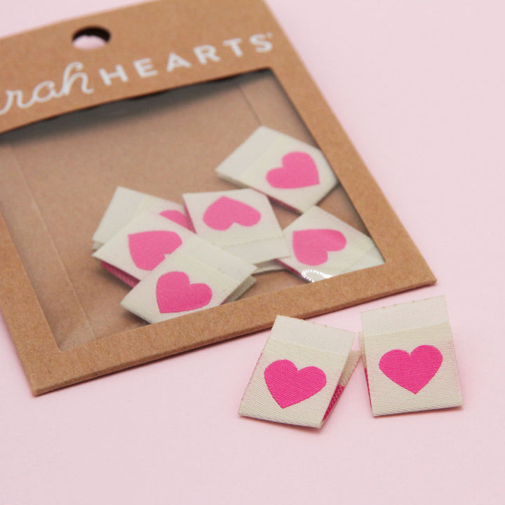 Pink Heart - Woven Labels