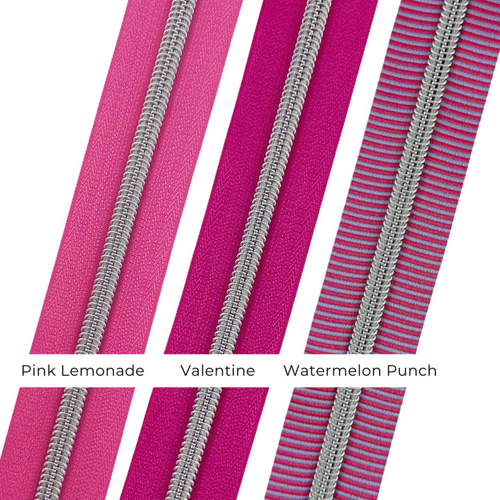 Valentine - #5 Silver Nylon Coil Zipper Tape