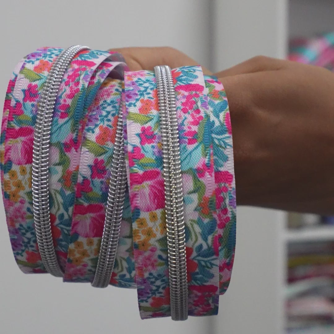 Flowerworks - #5 Silver Nylon Coil Zipper Tape