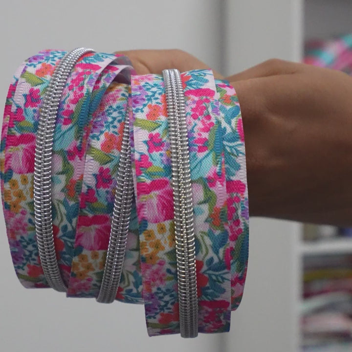 Flowerworks - #5 Silver Nylon Coil Zipper Tape
