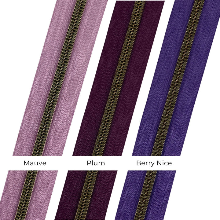 Mauve - #5 Bronze Nylon Coil Zipper Tape