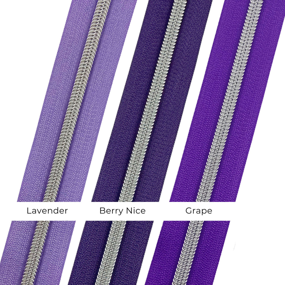Berry Nice - #5 Silver Nylon Coil Zipper Tape