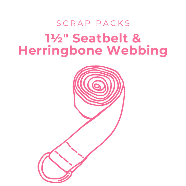 Seatbelt & Herringbone Webbing Scrap Packs - 1½ Inch