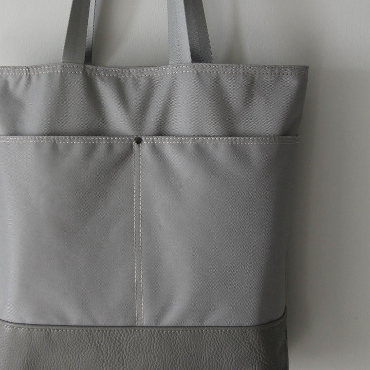 Wool + Wax Tote by Noodlehead in Grey - Bag Making Kit
