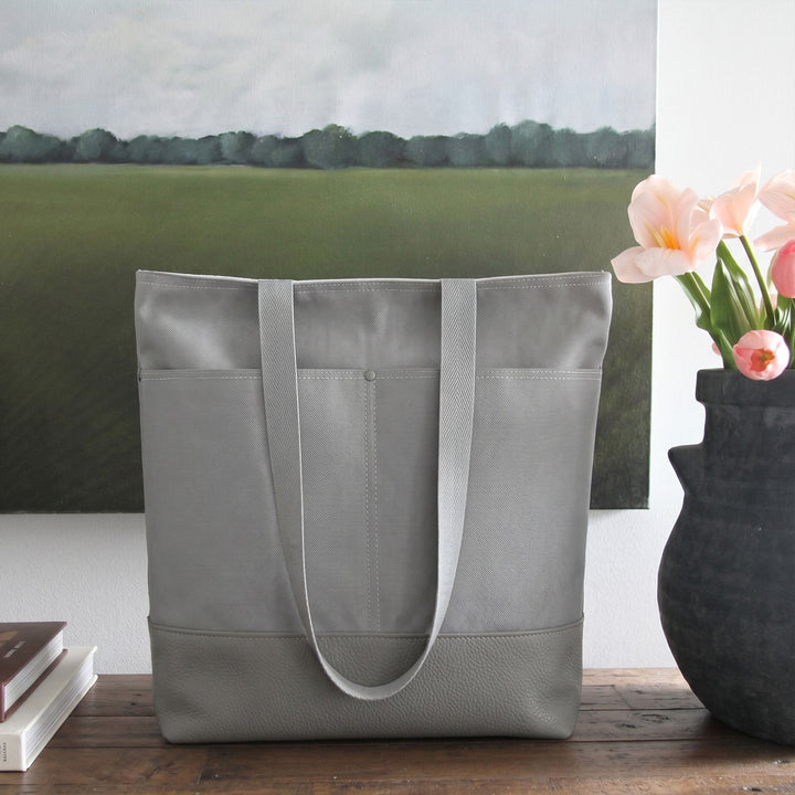 Wool + Wax Tote by Noodlehead in Grey - Bag Making Kit